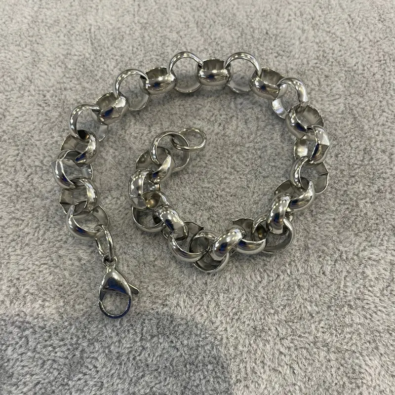 Stainless steel silver plated belcher bracelet 1