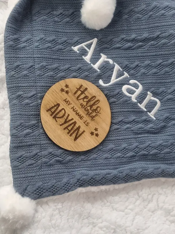 Baby Announcement disc | NewBorn Gift  | Hello World My name is | Announcement Sign 3