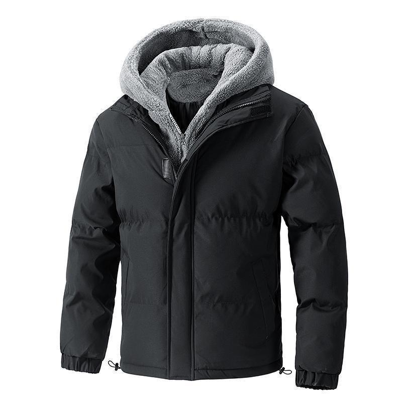 8XL Puffer Jacket Mens Thick Warm Plus Size Winter Jacket Men Cotton Fleece Padded Hooded Parkas Fake Two Piece Coats Outwear 1