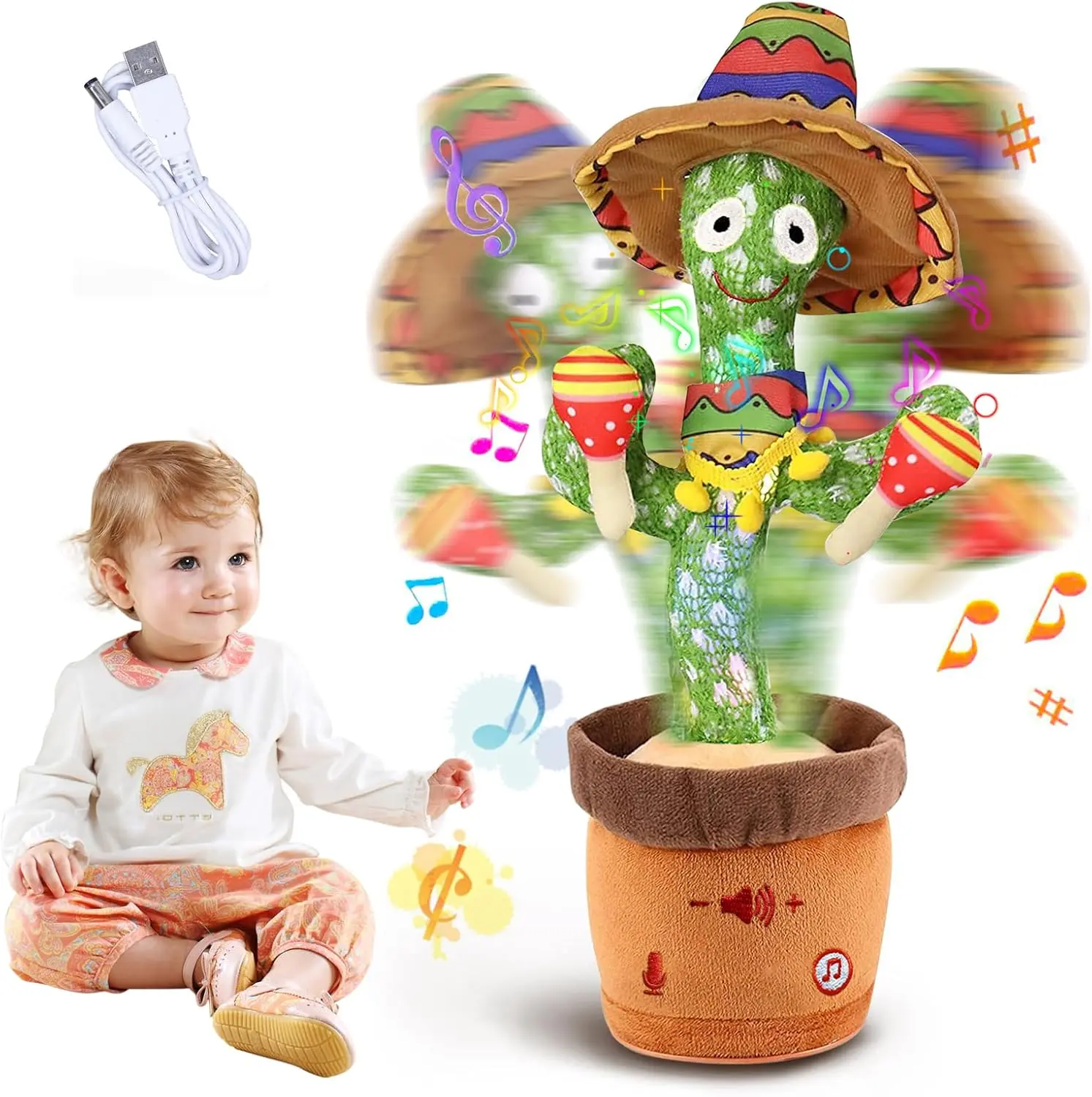 Nhcuijun Talking CactusToy，Singing, Talking, 120 Lieder and Dancing Cactus Toy，Singing Cactus Toys Repeating What You Say Toy gift for children - Your Interactive Entertainment Companion