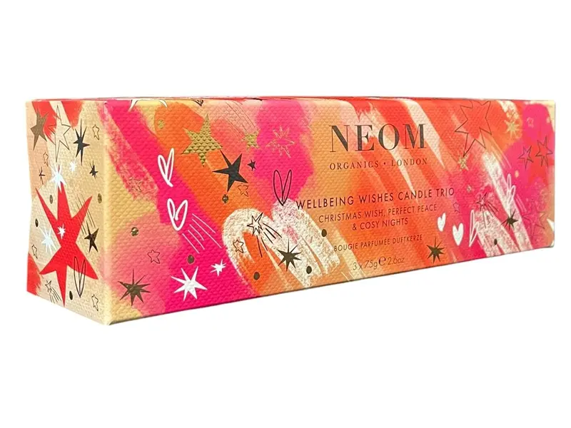 Neom Wellbeing Wishes Candle Trio 75g - Present/Gift Trio Decor Floral Scented Woody Freshener Decoration 4