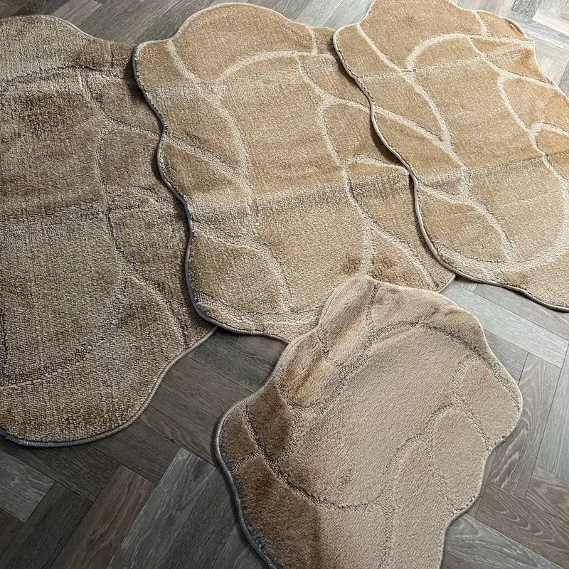 Romany Washable Mats Beige/Biscuit Tourer washables mats, 67cm 120cm Best quality Non Slip Backing gypsy Mats Rugs X Set of 4 Mats/Rugs xx 5