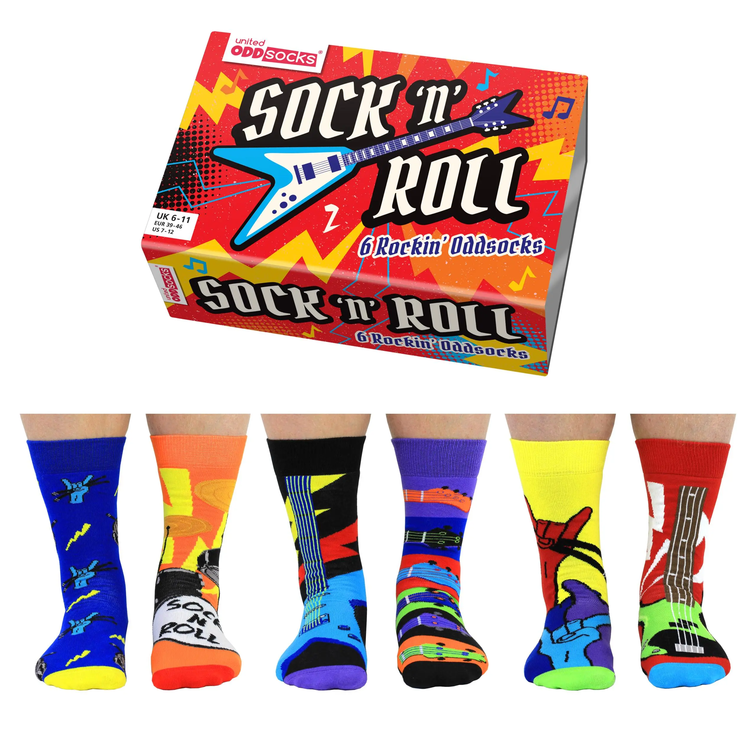 United Oddsocks Sock 'N' Roll - Christmas Gifting - Gifts for Him, Gifts for Her - Unisex