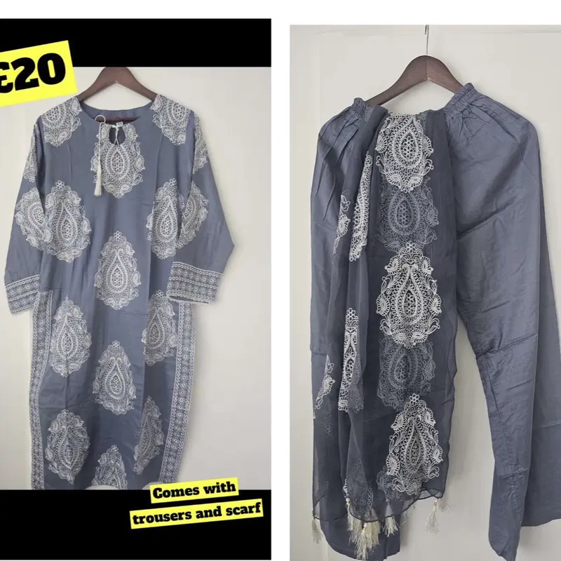Formal womenswear Linen Kurtha and trousers regular sleeve 1