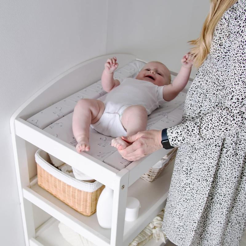 Red Kite Changing Mat Tree Tops. Unisex Baby Changing Mat (74 x 48 x 3.5cm) with Animal Pattern Design and Raised Padded Edges (White/Grey Zebra Design) 1