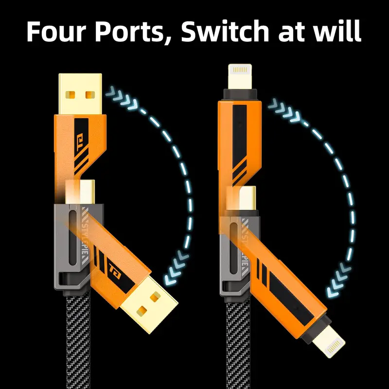 concepta london 4-in-1 USB C to Lightning Cable 60W Fast Charging Data Sync Nylon Braided for iPhone iPad Android Devices UK Plug 12 Months Warranty 3