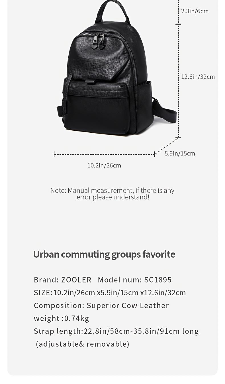 Product Introduction of This Stylish And Minimalist Large-Capacity Women'S Backpack Made of Top-Layer Cowhide Is Perfect for Commuting, Work, And Vacations. 3