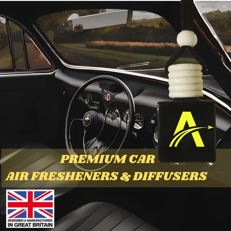 Auronna  Car Diffusers & Air Freshener Sprays  For Men & Women - Long Lasting Car Perfume - Wooden Cap & Cube Bottle With 8ml Filling - Spray Air Freshener - Highly Scented 1