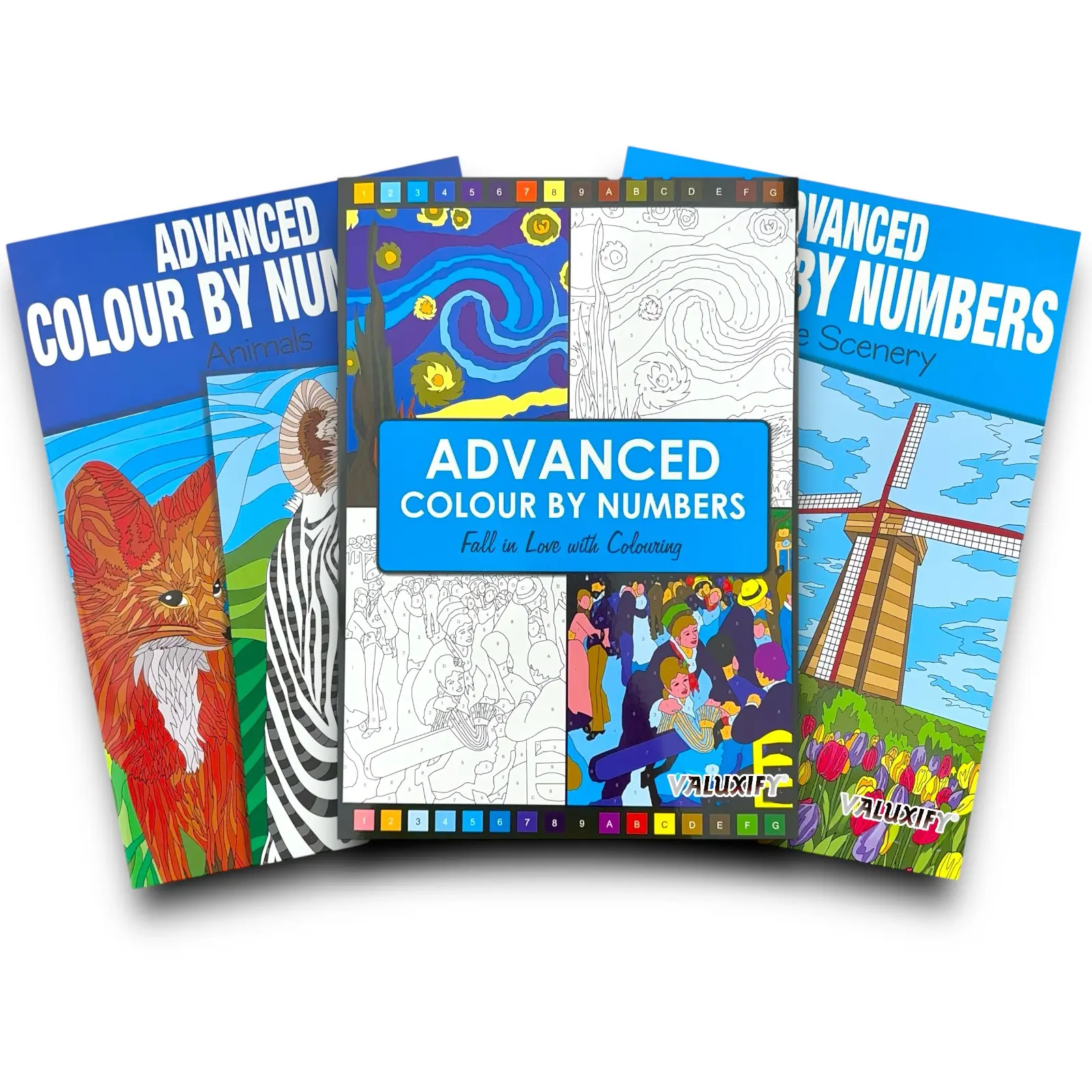 A4 Advanced Adult Colouring Book Books Colour By Numbers Colouring Book Relaxing coloring books for adults coloring