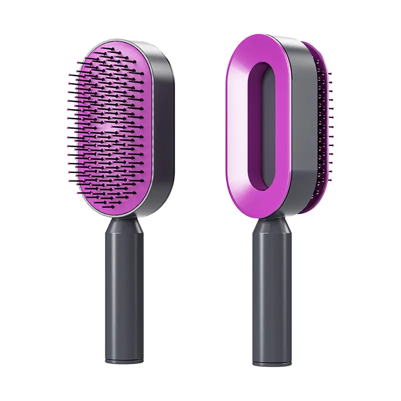 Dolce Center 3D Press Comb Hairbrush for Effortless Styling and Gentle Detangling, Push Mechanism, Comfortable Grip – Ideal for Women, Men, and Travel  Smooth Handle Haircare