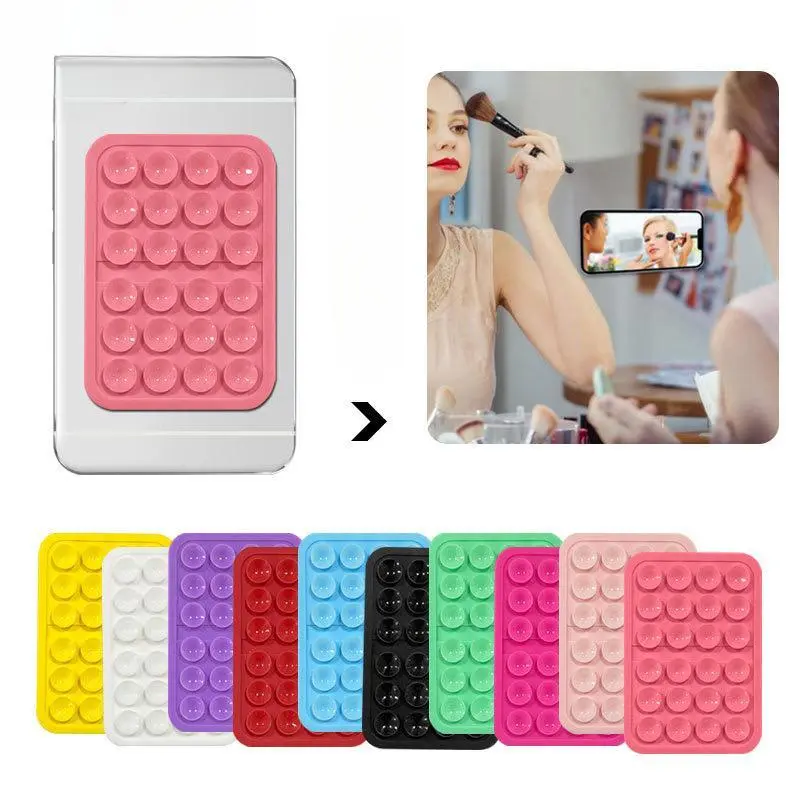 8pcs Silicone Suction Cup Phone Mount Pad, 24 Mini Suction Cups, Universal Non-Slip Grip, Waterproof, Multi-Functional Phone Accessory for Various Models Accessories Cellphone
