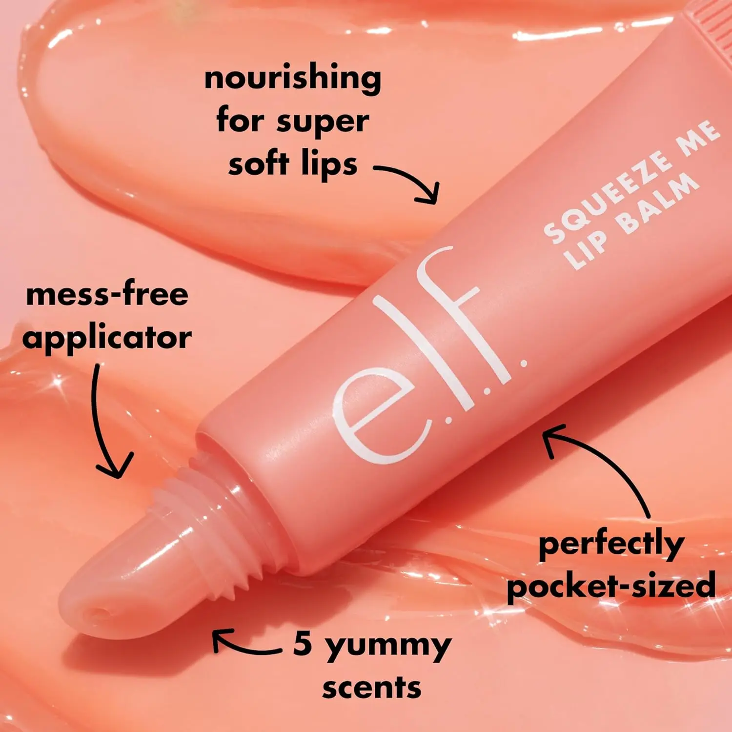 e.l.f. Squeeze Me Lip Balm, Moisturising Lip Balm For A Sheer Tint Of Colour, Infused With Hyaluronic Acid, Vegan & Cruelty-free, Strawberry Skincare Comfort Hydrate Moisturizing Pack  Moisturizer