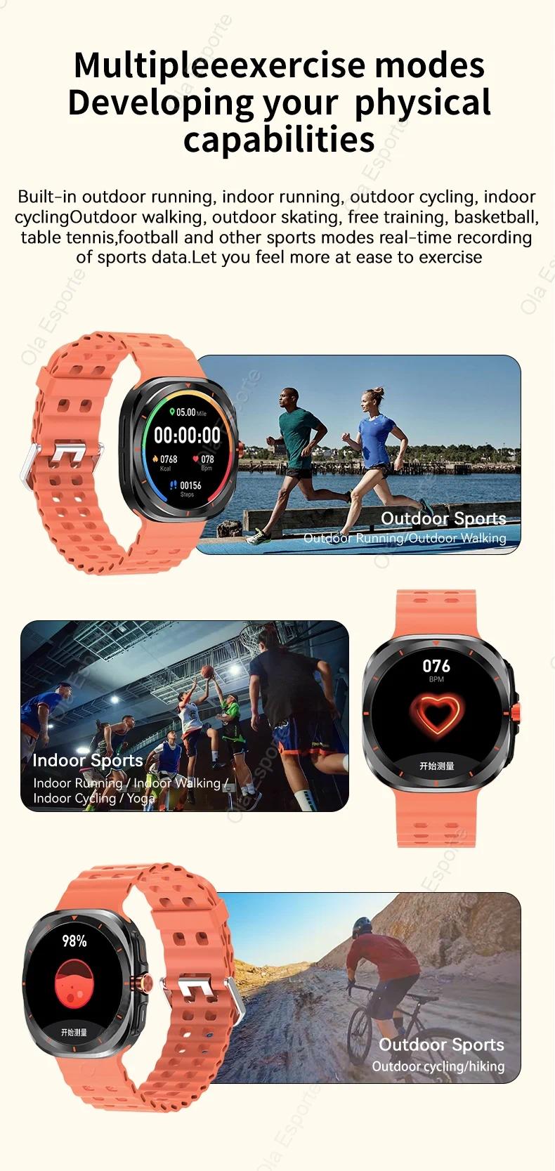 Product Introduction of New Galaxy Watch 7 Ultra Smart Bracelet Men GPS Trackr NFC HD Touch Screen Bluetooth call Health Monitor Smartwatchs For Samsung 34