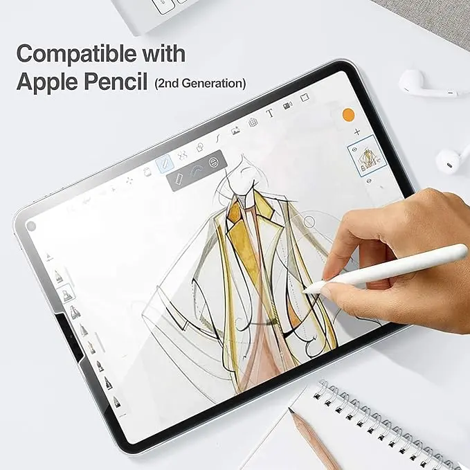 2 Pack Screen Protector for iPad Air 5th 2022 / iPad Air 4th 2020 10.9-inch and iPad Pro 11 Inch All Models, Tempered Glass, Face ID Compatible, 9H Hardness 6