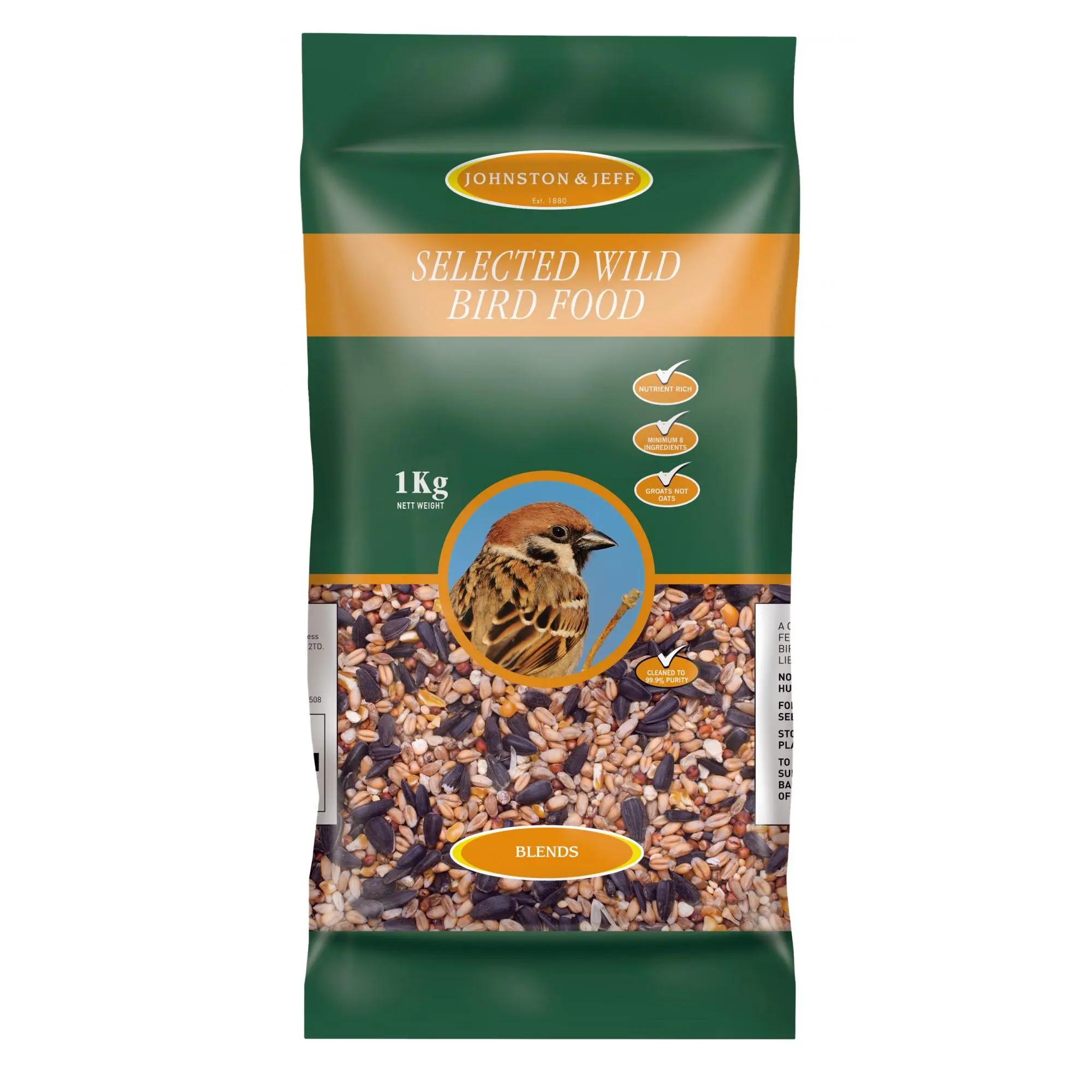 Johnston & Jeff Wild Bird Food, Premium Quality Seeds that Attract Birds, Suitable for All Feeders, 12kg