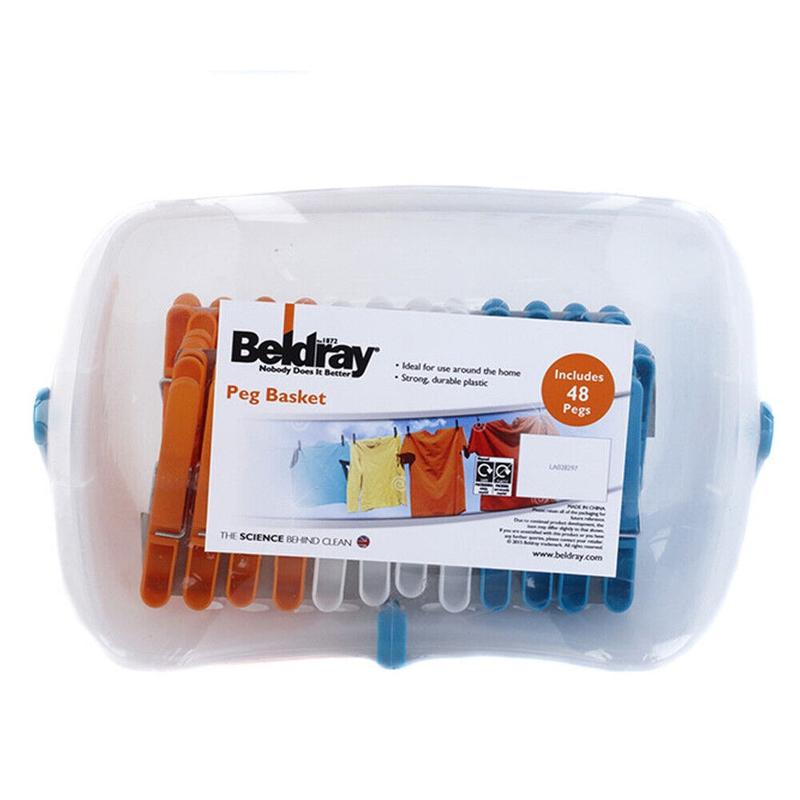 Beldray Retractable Washing Line with 48 Ultra Grip Pegs & Basket Indoor/Outdoor 7
