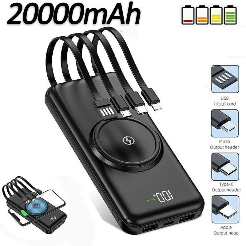 20000mAh Power Bank Fast Charger Battery Pack Portable 5 USB for Mobile Phone