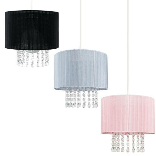 Product Introduction of Drum Ceiling Light Shade Modern Voile Easy Fit Lampshades Jewel Droplets Lights 2