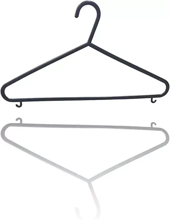 100 BLACK ADULT CLOTHES PLASTIC HANGERS COAT TROUSERS/HANGERS W TROUSER BAR Organiser Hanging 4