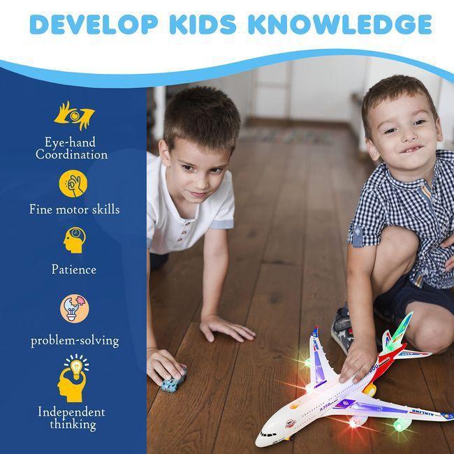 Airplane A380 Kids Electric Light & Sound Bump & Go Toy - Perfect Xmas Gift 2