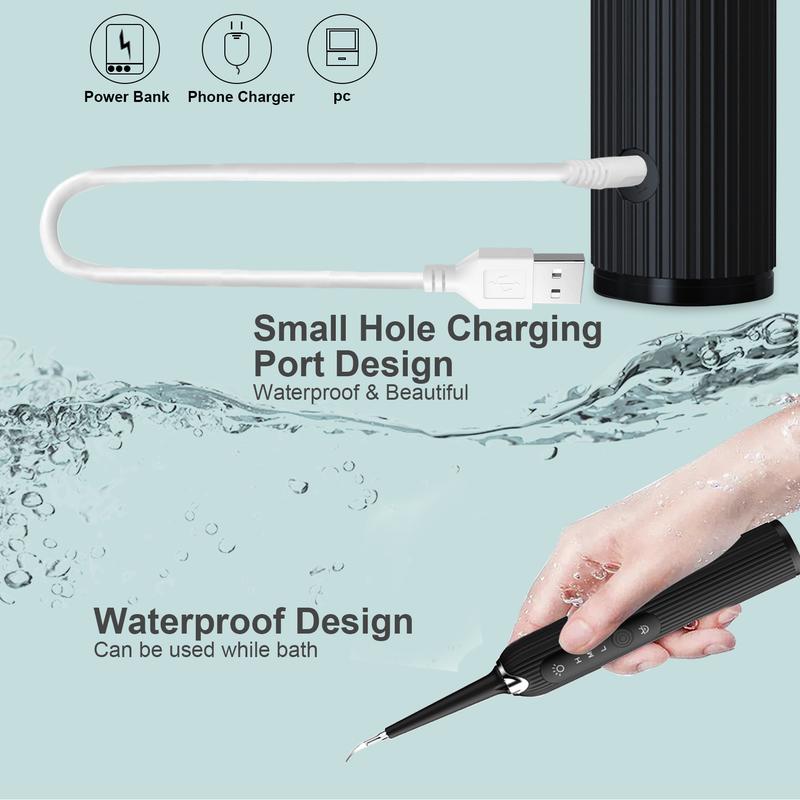 【UK Seller】Teeth Cleaner kit, Tartar Remover with 3 Working Modes Portable Tooth Cleaner, 4 Replaceable Heads  Plaque Cleaning Tool, Portable Teeth Cleaning Tools Kit, Perfect Christimas Gift 3