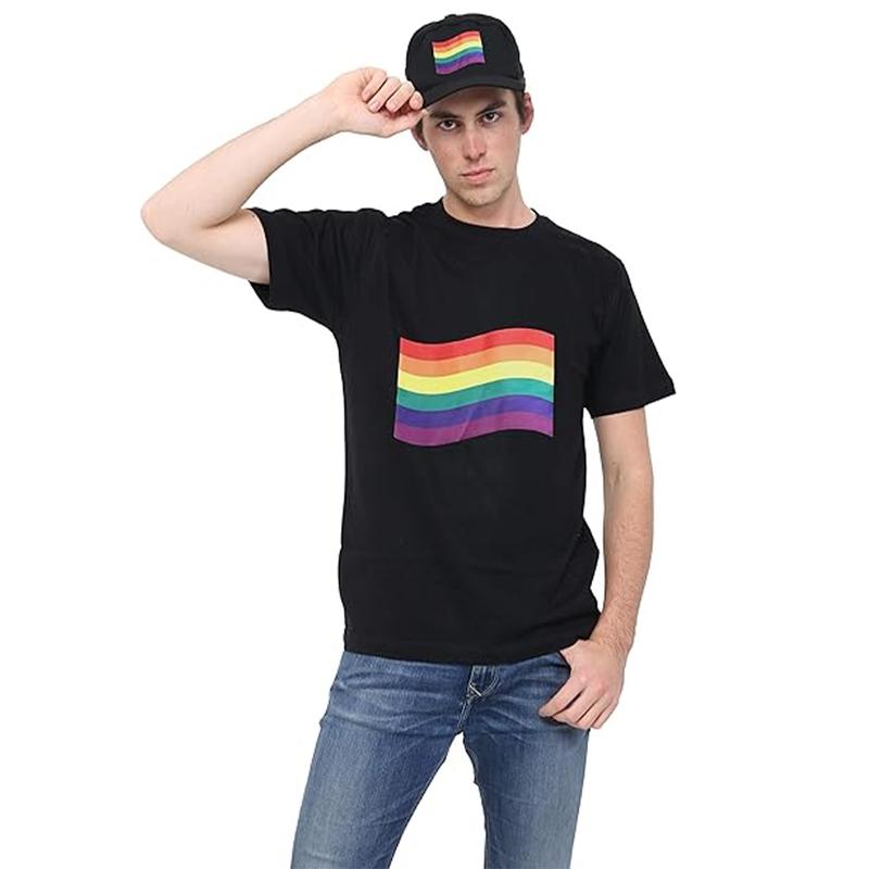 Adult Unisex Rainbow Printed Gay Pride Theme Cotton T-Shirt Menswear Top 0