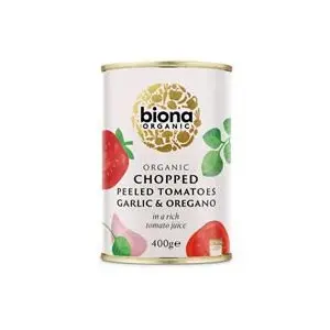 Biona | Organic Chopped Tomatoes with Garlic and Oregano 400g | 400g
