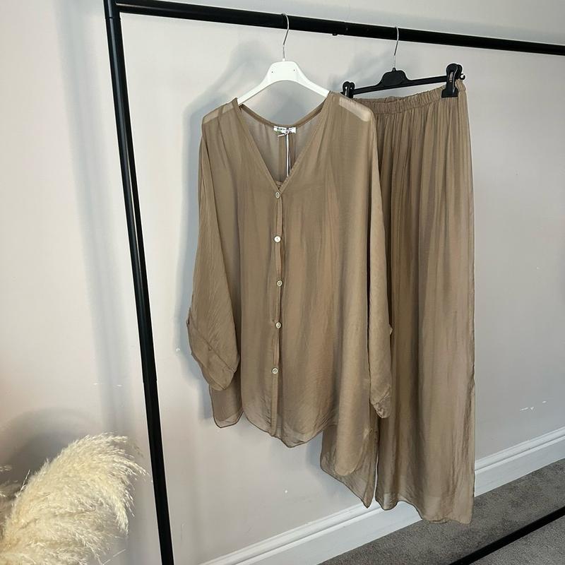 Plain Lightweight, Chiffon-Silk Feel, Summer Coords Button 4