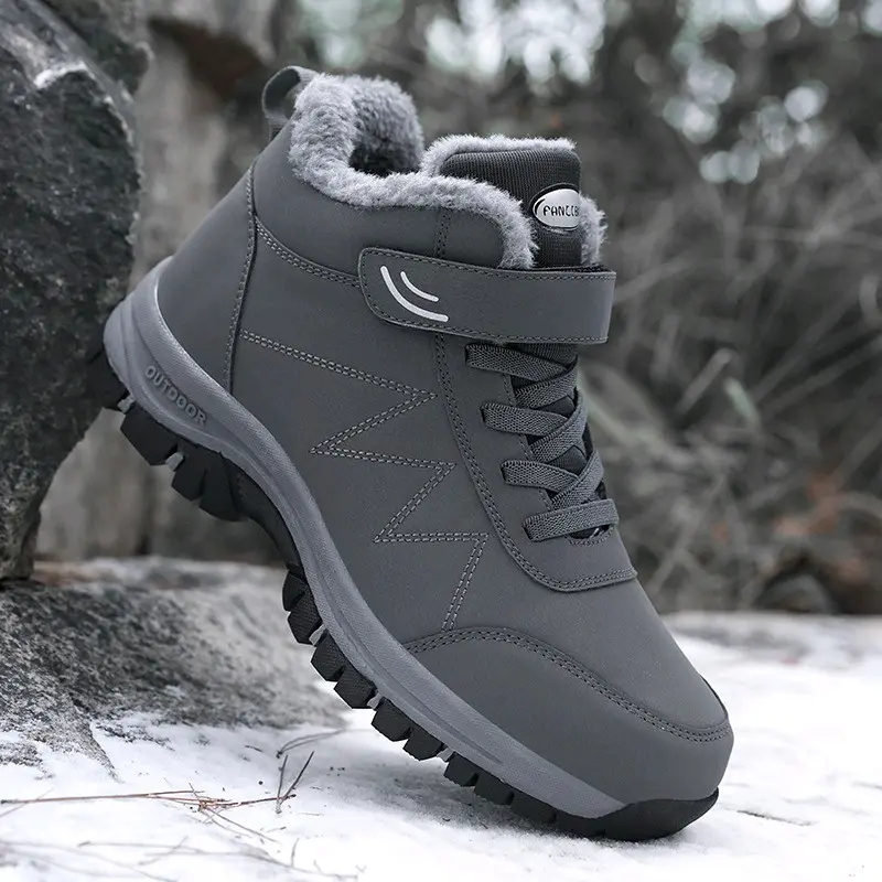 Men's Warm Snow Boots, Casual Waterproof & Non-Slip Ankle Boots for Outdoor Activities, Simple male All-match Shoes for Fall & Winter, Soft & Light-weight for Hiking and daily wear  Footwear Closed Comfort Boy
