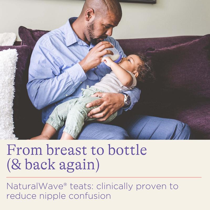 Lansinoh Glass Feeding Bottles 160ml with NaturalWave Teat for breastmilk or combi feeding 1
