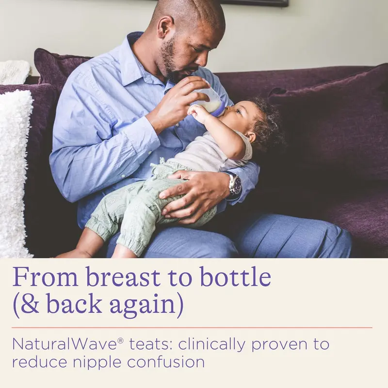 Lansinoh Glass Feeding Bottles 160ml with NaturalWave Teat for breastmilk or combi feeding 1
