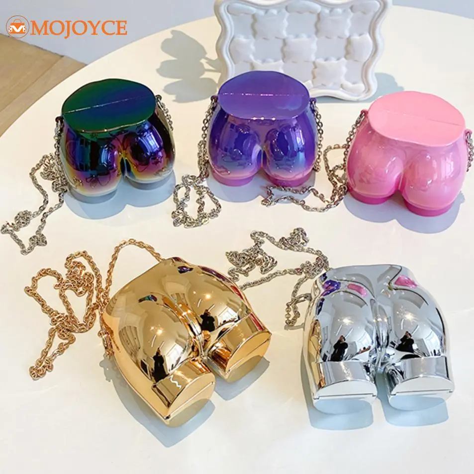 Funny Acrylic Evening Handbags INS Unique Butt Shaped Chain Crossbody Bags Luxury Designer Novelty Sling Bag Fashion Mini Purses