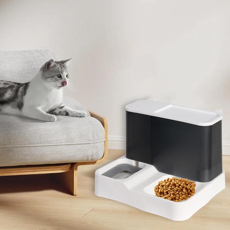 2-in-1 Automatic Pet Feeder & Water Dispenser Bowl - Self-Feeding Food and Water Station for Dogs and Cats with Built-in Bottle, Food and Water Dispenser, Perfect for Christmas Gift 2