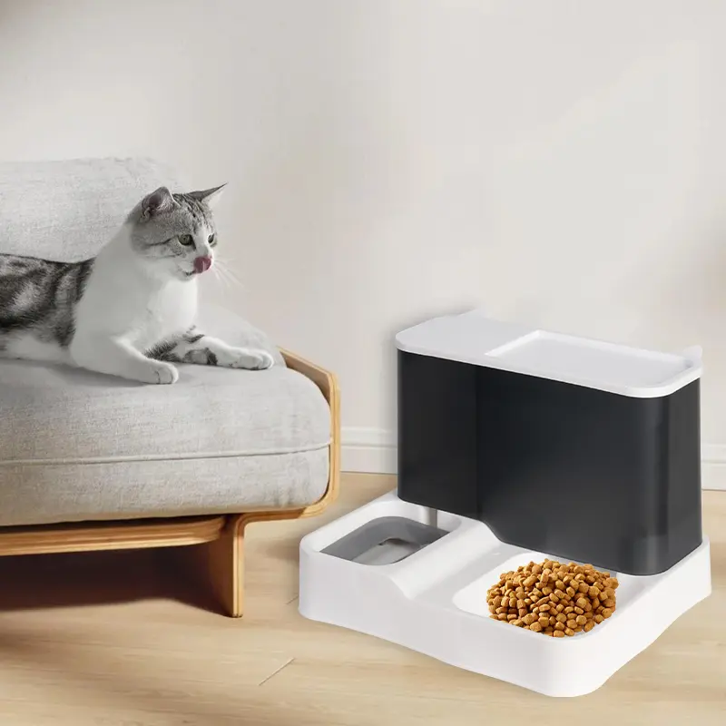 2-in-1 Automatic Pet Feeder & Water Dispenser Bowl - Self-Feeding Food and Water Station for Dogs and Cats with Built-in Bottle, Food and Water Dispenser, Perfect for Christmas Gift 2