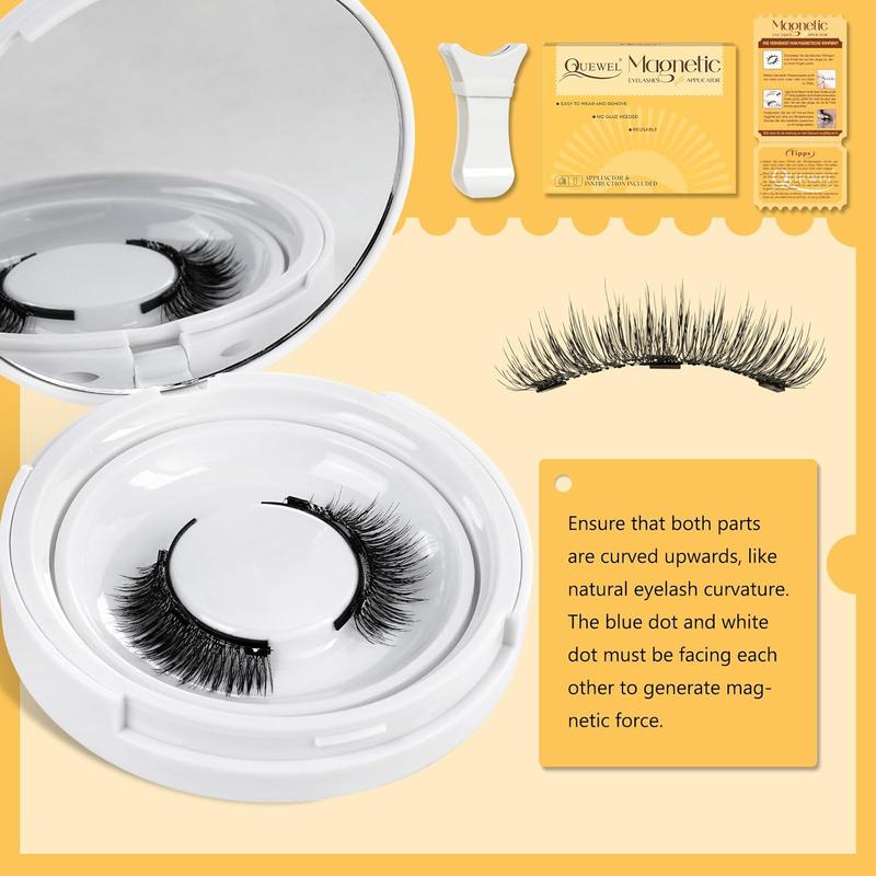Magnetic-Eyelashes with Applicator Natural Look, 1 Pair Reusable Magnetic Lashes, No Glue Needed Eyelashes Magnetic, Easy to Wear and Remove with Instructions(Magnetic Eyelash Kit style B) Makeup Lash Extensions Cosmetic Eyelash Extension 6