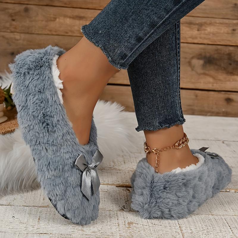 Product Introduction of Indoor Cozy Breathable Warm Slippers, Fluffy Faux Fur Soft Sole Barefoot Feel, Non-slip Plush Lined Floor Shoes 5