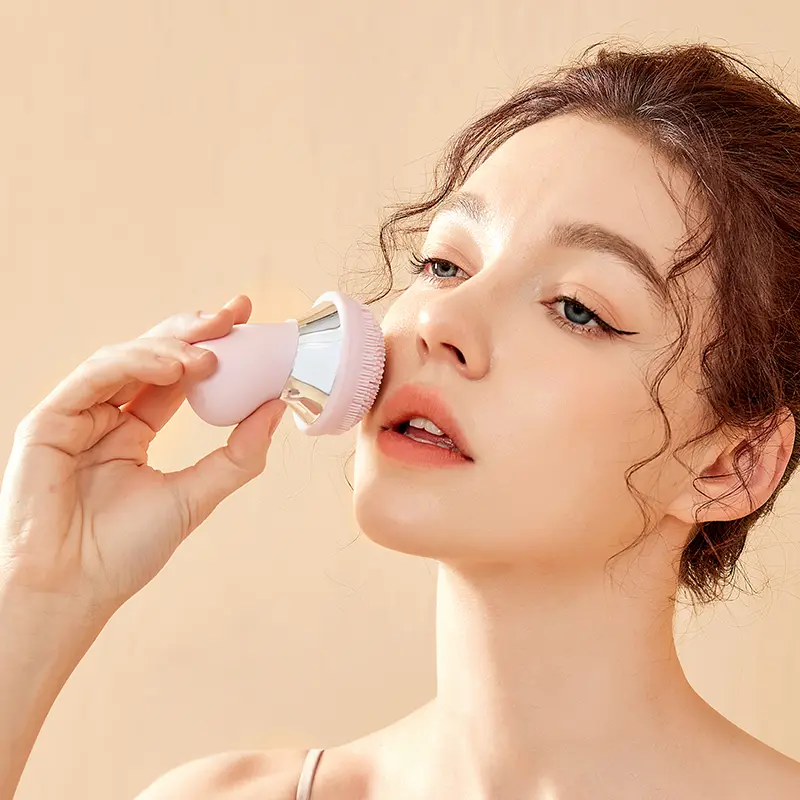 Easy to Use Handle Facial Cleanser Silicone Face Wash Beauty Brush Automatic Facial Cleanser Deep Cleaning Ladies Massage Facial Unisex Soothing Cleansing Comfort Adjustable Color Gentle Sensitive Waterproof face  massager 2