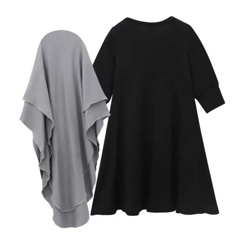 HASASERIES HS1194 2pcs Set,Child Abaya with Two Layer Khimar 6