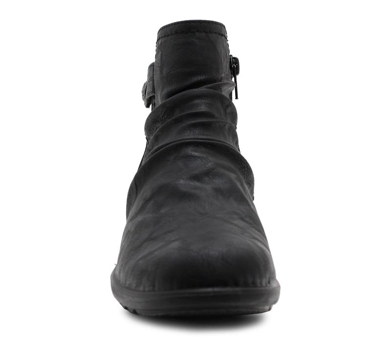 Cushion Walk Womens Boots Zip Up Ankle Boots Ladies Casual Smart Office Low Wedge Comfort Shoe 3