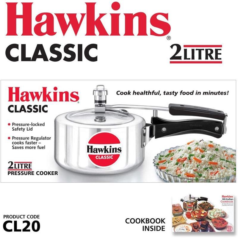 Classic Pressure Cookers (2 Litre), Aluminium Cookware Lid Metal Plastic 3