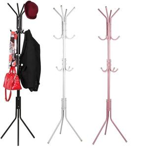 12 Hooks Coat Hanger Jacket Rack Umbrella Clothes Holder Hat Tree Stand Metal