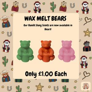 "Bandit" Bears Wax melts by Bear Burners Scented Soy wax Vegan Cruelty Free
