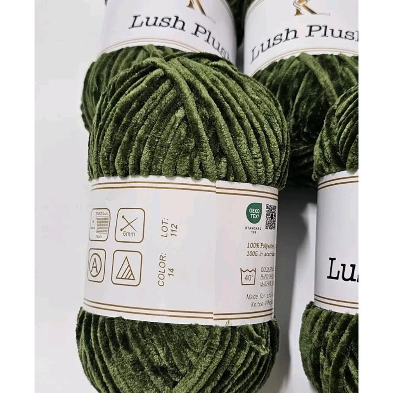 Lush Plushy Soft Chenille Chunky Knitting Crochet Yarn - 5x100g Shade 14 2
