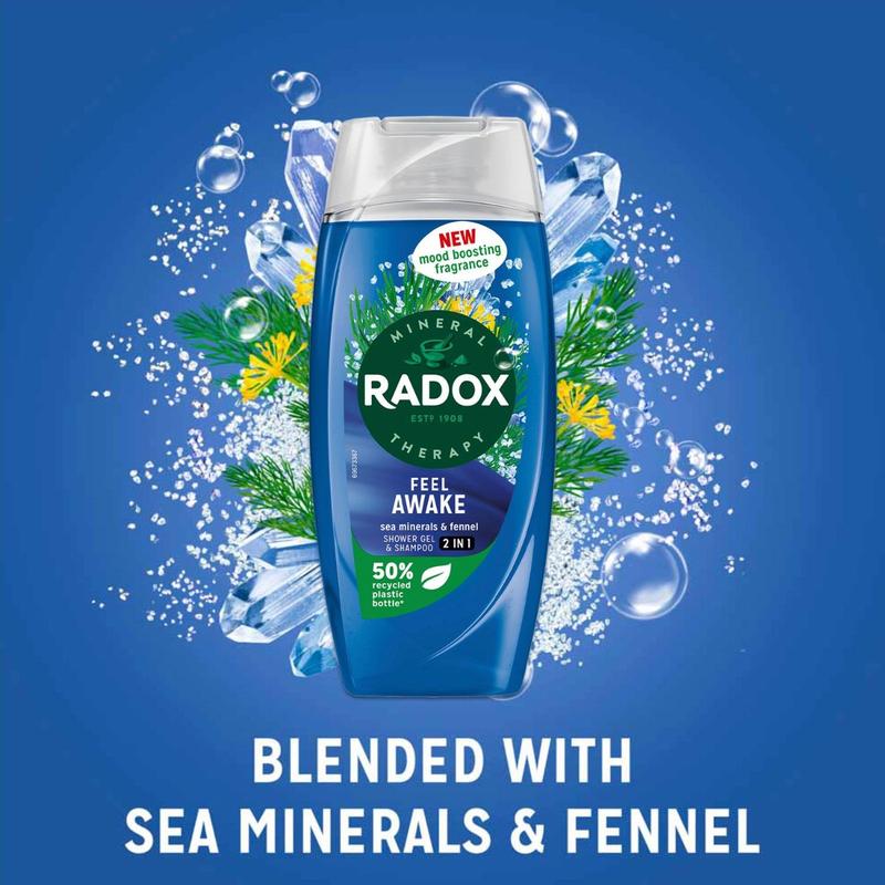 6 x Radox Feel Awake for Men 2in1 Shower Gel 250ml 4