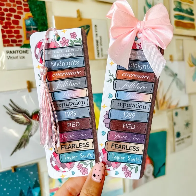 All 11 Taylor Swift Albums as Books Linen Bookmarks 3