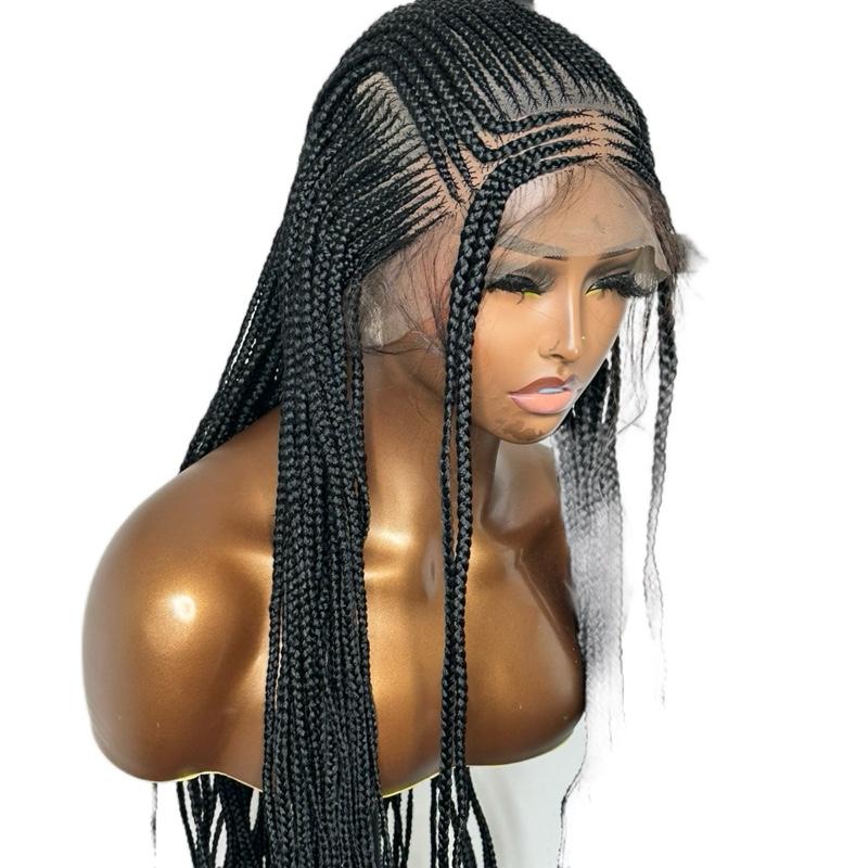 Black Braided Wig with Full Lace - Two Steps 1