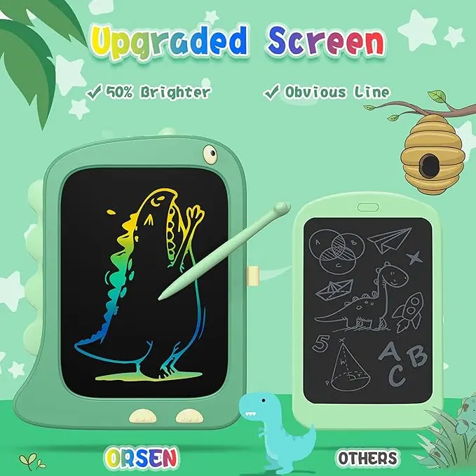 Toddler Toys for 3 4 5 6 7 8 Year Old Boys Girls Gifts, LCD Writing Tablet 8.5inch Kids Toys Doodle Board, Dinosaur Toys Drawing Pad for Kids 3 4 5 Year Old Boy Girl Birthday Gifts (Green) 1