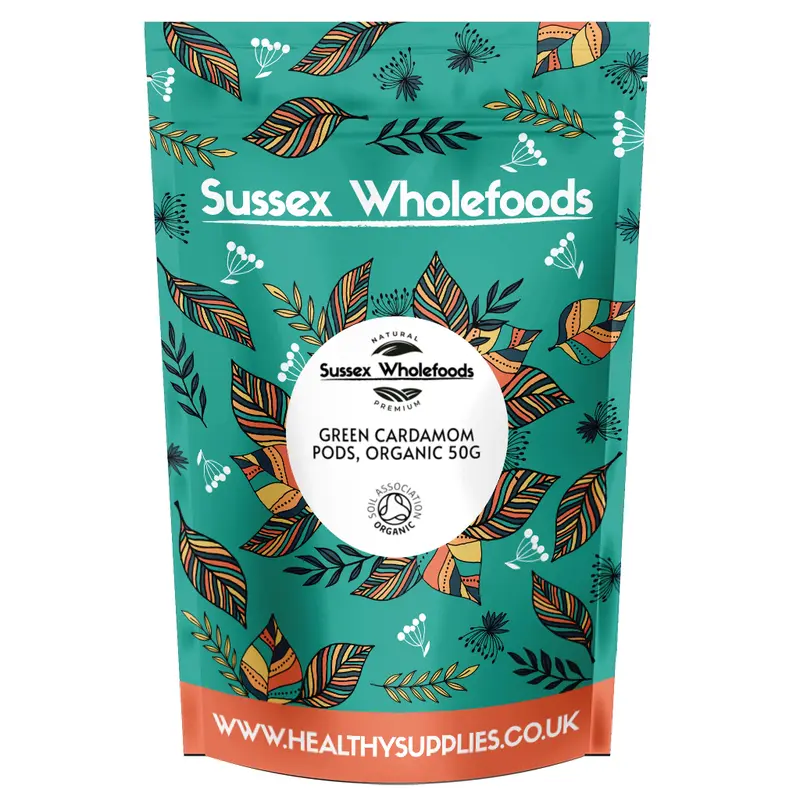 Organic Green Cardamom Pods 50g (Sussex Wholefoods) 1