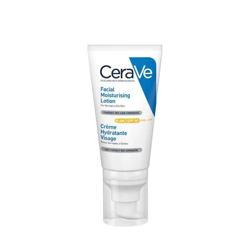 CeraVe AM Facial Moisturising Lotion SPF50 with Ceramides for Normal to Dry Skin 52ml 0