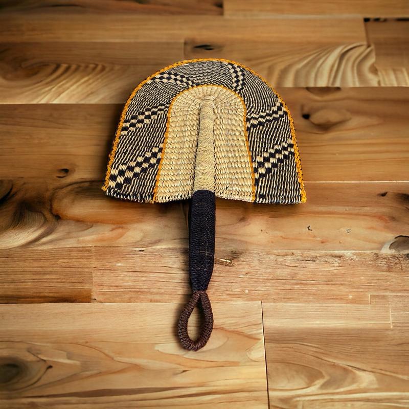 Handwoven elephant grass / straw fan 2